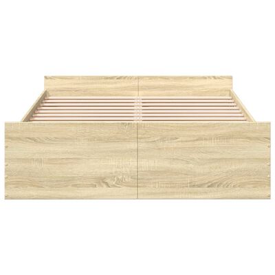 vidaXL Okvir za krevet s ladicama boja hrasta 140x190 cm drveni