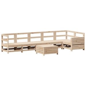 vidaXL 7-dijelni set vrtnih sofa od masivne borovine