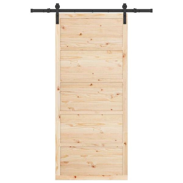 vidaXL Klizna vrata Smeđa 80 x 208 cm Masivna borovina