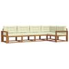 vidaXL Set vanjskih sofa s jastukom 5 pcs Prirodna i krem