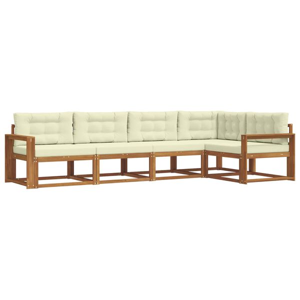 vidaXL Set vanjskih sofa s jastukom 5 pcs Prirodna i krem