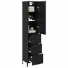 vidaXL Highboard Crni hrast 34,5 x 34 x 180 cm Konstruirano drvo