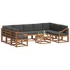 vidaXL Set vanjskih sofa s jastukom 10 pcs Prirodna i antracit