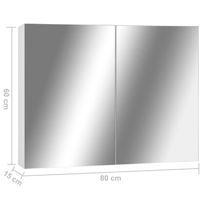 vidaXL Kupaonski ormarić s ogledalom bijeli 80 x 15 x 60 cm MDF