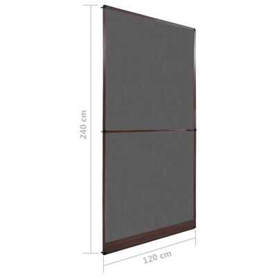 Smeđi krilni zaslon protiv insekata za vrata 120 x 240 cm