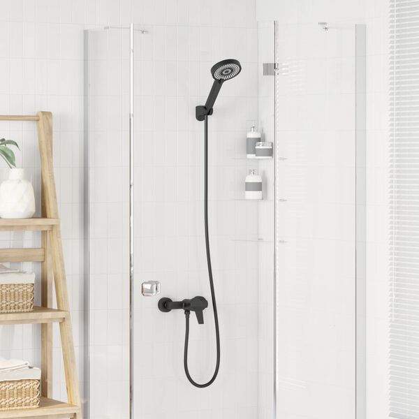 vidaXL Set glave tuša Crna G 1 / 2 inča Mjed