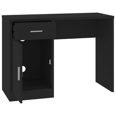 vidaXL Radni stol s ladicom i ormarićem crni 100 x 40 x 73 cm drveni