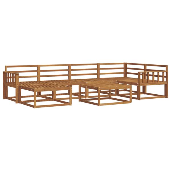 vidaXL Set vanjskih sofa 7 pcs Prirodna Čvrsto drvo akacije