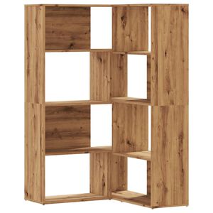 vidaXL Kutni regal z knjige 4 razine artisian hrast 85x85x140cm drveni