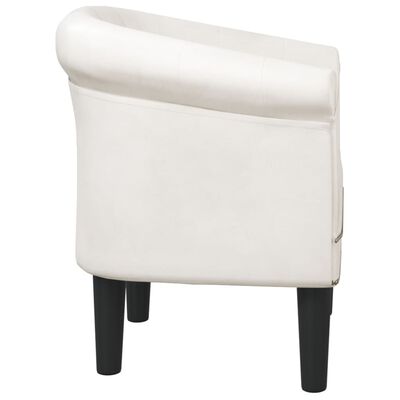 vidaXL Zaobljena fotelja od umjetne kože bijela
