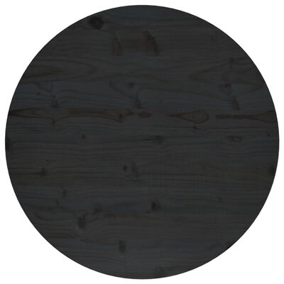 vidaXL Ploča za stol crna Ø 70 x 2,5 cm od masivne borovine