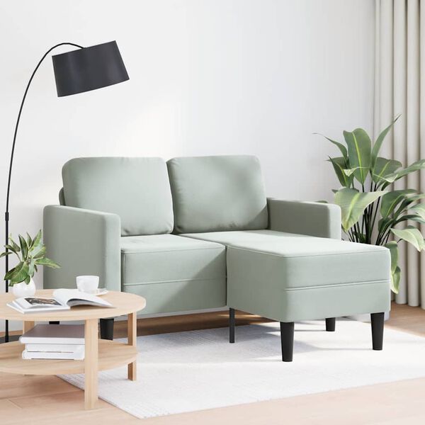 vidaXL Sofa 2-sjed s ležaljkom u obliku slova L svijetlo siva 125 cm