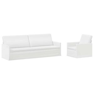 vidaXL Set sofe 2 pcs Bijela Tkanina