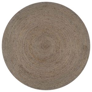 vidaXL Ručno rađeni tepih od jute okrugli 90 cm sivi