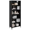 vidaXL Highboard Crni hrast 69,5 x 34 x 180 cm Konstruirano drvo