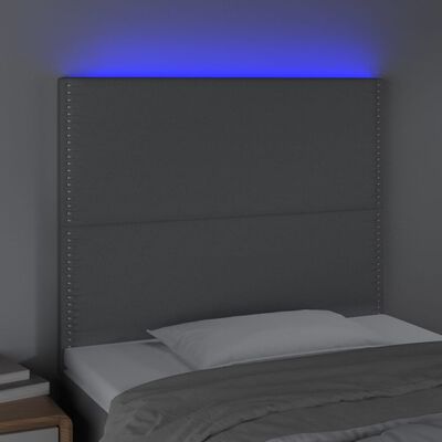 vidaXL LED uzglavlje svjetlosivo 90x5x118/128 cm od tkanine