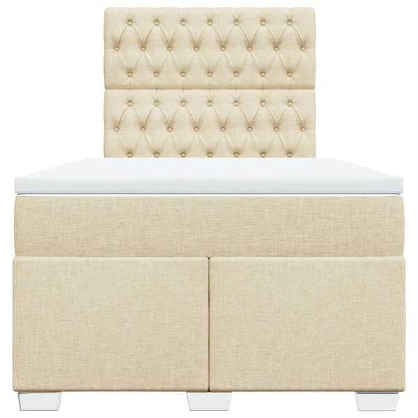 vidaXL Krevet s oprugama i madracem krem 120 x 200 cm od tkanine