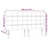 vidaXL LED uzglavlje crno 180x5x118/128 cm od tkanine