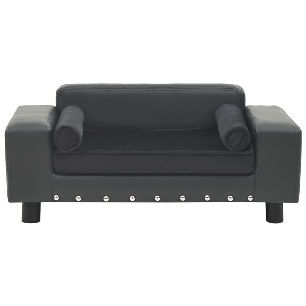 vidaXL Sofa za pse tamnosiva 81 x 43 x 31 cm od pliša i umjetne kože