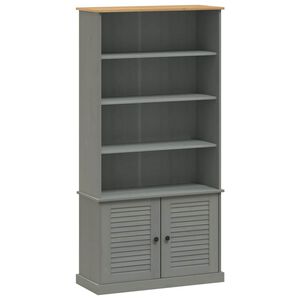 vidaXL Regal za knjige VIGO sivi 85 x 35 x 170 cm od masivne borovine