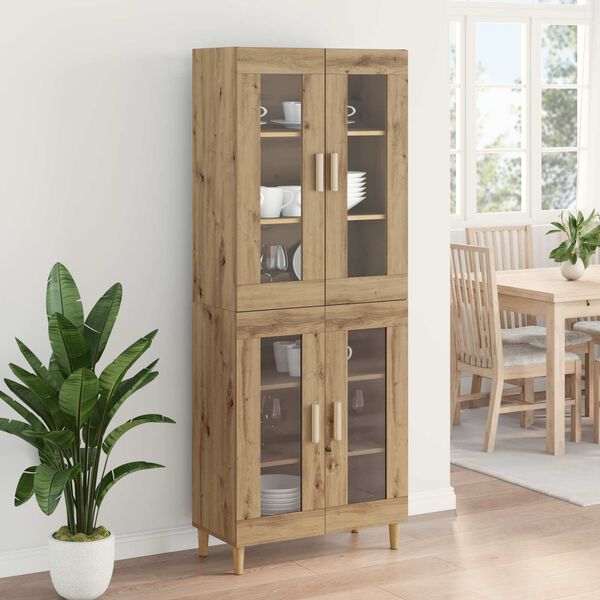 vidaXL Highboard Umjetnički hrast 69,5 x 34 x 180 cm Konstruirano drvo