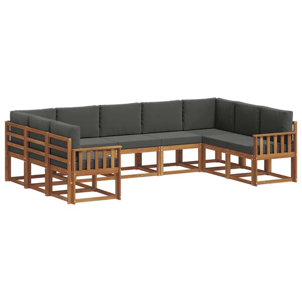 vidaXL Set vanjskih sofa s jastukom 9 pcs Prirodna i antracit