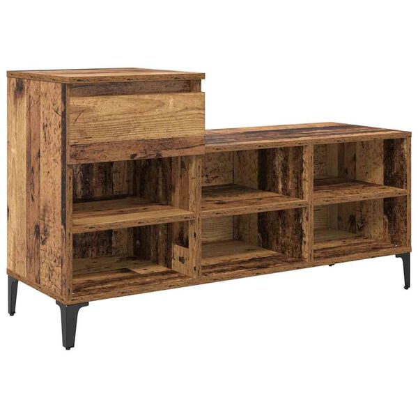 vidaXL Ormar za cipele Staro drvo 102 x 36 x 60 cm Konstruirano drvo