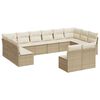 vidaXL 12-dijelni set vrtnih sofa od poliratana s jastucima bež