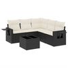 vidaXL 6-dijelni set vrtnih sofa s jastucima crni od poliratana