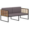 vidaXL Vrtna klupa s jastucima 136 cm masivno bagremovo drvo tamnosiva