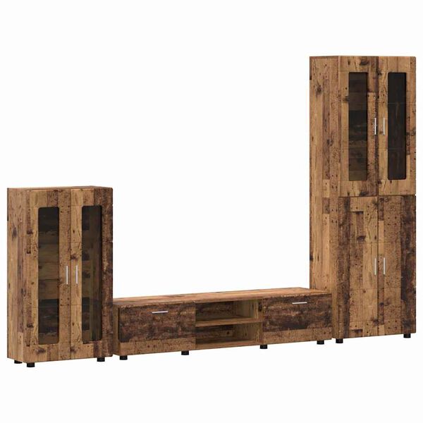 vidaXL Set TV komoda s ladicama s policom Staro drvo Konstruirano drvo