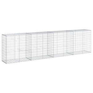 vidaXL Gabionska ko&scaron;ara s poklopcem 400x50x100 cm pocinčano željezo