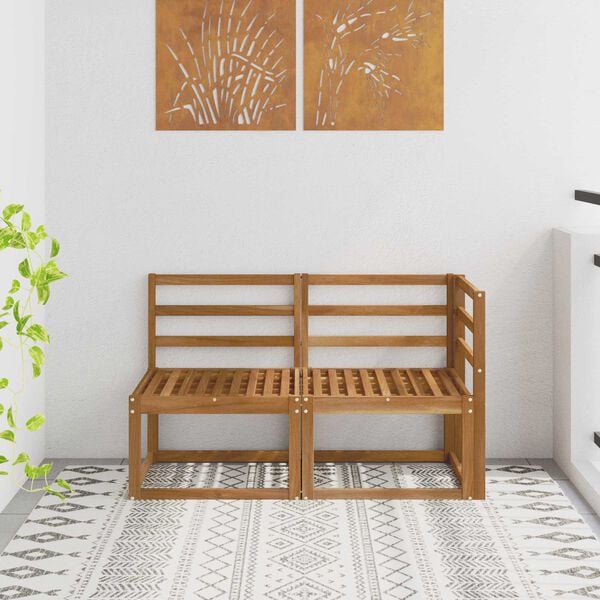 vidaXL Vanjski srednji i kutni kauč 2 Komad Prirodna