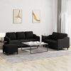 vidaXL 3-dijelni set sofa s jastucima crni od tkanine