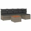 vidaXL 6-dijelni set vrtnih sofa od poliratana s jastucima sivi