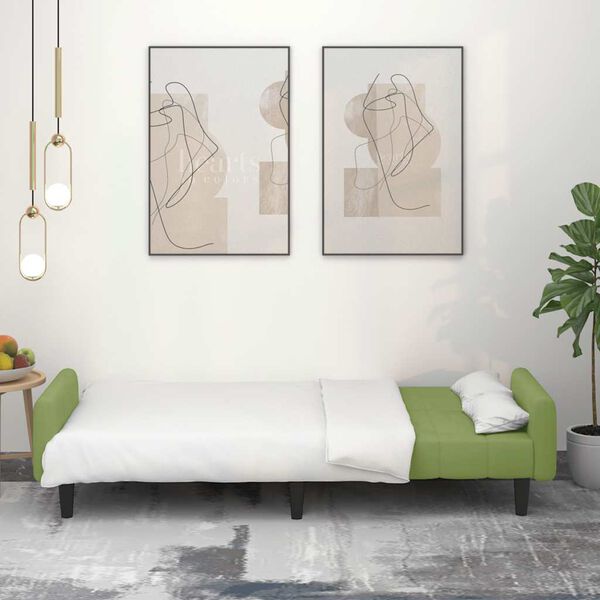 vidaXL Dvosjed na razvlačenje svjetlozeleni bar&scaron;unasti