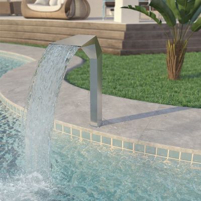 vidaXL Fontana za bazen od nehrđajućeg čelika 50 x 30 x 90 cm srebrna