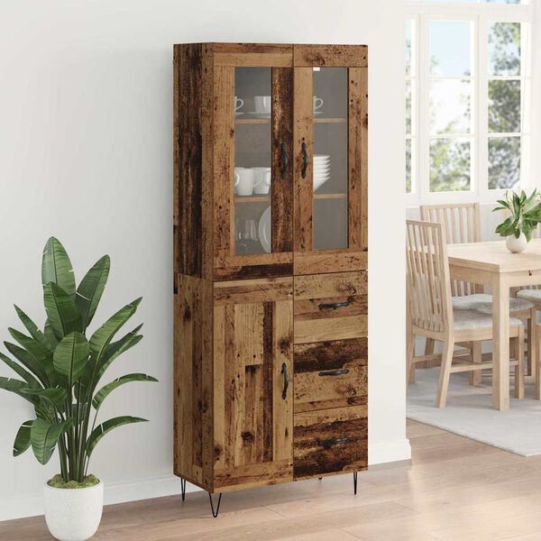 vidaXL Highboard Staro drvo 69,5 x 34 x 90 cm Konstruirano drvo