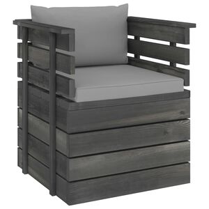 vidaXL Vrtna fotelja od borovine s jastucima