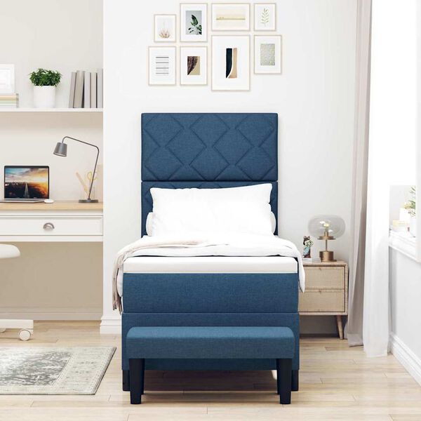 vidaXL Krevet s opruga kutije s madracem Plava 80 x 200 cm tkanina