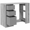 vidaXL Stol s ladicama Siva Sonoma 100 x 40 x 75 cm Konstruirano drvo