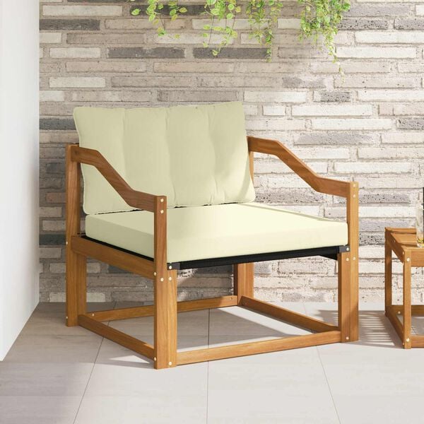 vidaXL Set vanjskih sofa Čvrsto drvo akacije i Textilene Prirodna