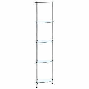 vidaXL Police s 5 razina prozirne 30 x 30 x 130 cm od kaljenog stakla