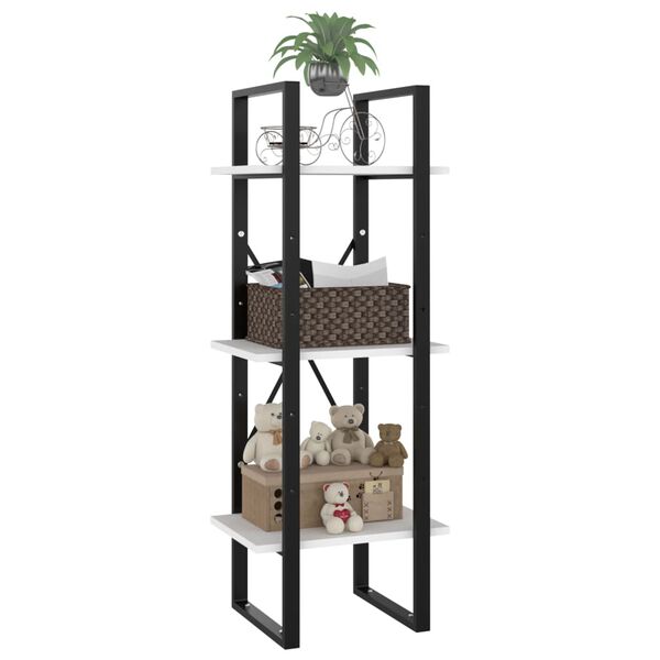 vidaXL Ormarić za knjige s 3 razine bijeli 40 x 30 x 105 cm drveni