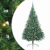 vidaXL Umjetno predsvijetljeno božićno drvce Zelena 240 cm PVC