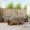 vidaXL Set vanjskih sofa s jastukom 7 pcs Prirodna i svijetlo siva