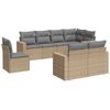 vidaXL 8-dijelni set vrtnih sofa od poliratana s jastucima bež