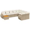vidaXL 10-dijelni set vrtnih sofa s jastucima bež od poliratana