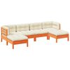 vidaXL 6-dijelni set vrtnih sofa s jastucima vo&scaron;tano smeđi od borovine