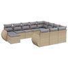 vidaXL 11-dijelni set vrtnih sofa od poliratana s jastucima bež